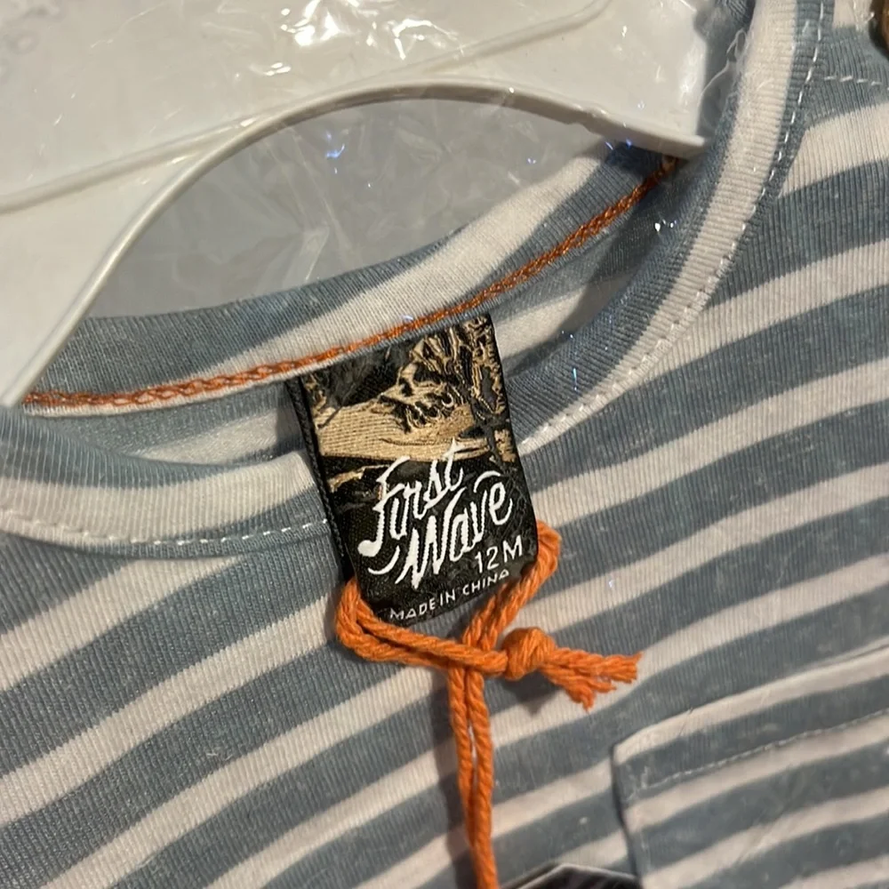 NWT! Baby Boy 12mo First Wave Striped T-Shirt